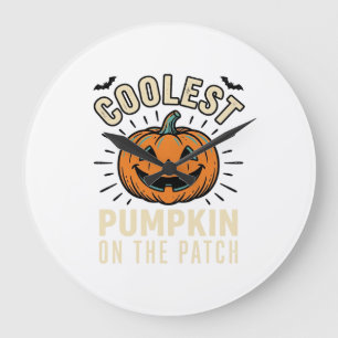 Grande Horloge Ronde Citrouille d'Halloween la plus cool du jardin Vint