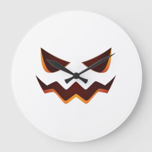 Grande Horloge Ronde Citrouille Halloween