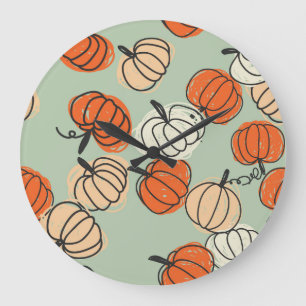 Grande Horloge Ronde Citrouille : Merci motif sans soucis.
