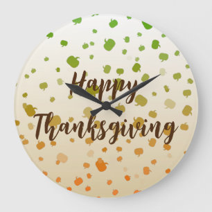 Grande Horloge Ronde Citrouilles de Thanksgiving