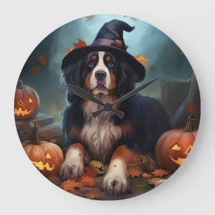 Grande Horloge Ronde Citrouilles d'Halloween effrayantes de montagne be