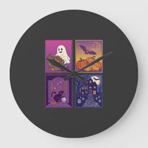 Grande Horloge Ronde Citrouilles fantômes d'Halloween Maison hantée Cha