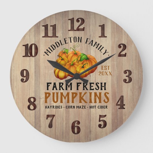 Grande Horloge Ronde Citrouilles frais de ferme (Recto)