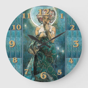 Grande Horloge Ronde Clair de Lune - Mucha
