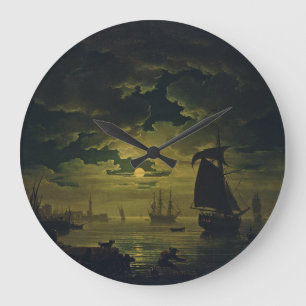 Grande Horloge Ronde Clair de lune sur Palerme Photographie artistique 