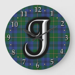 Grande Horloge Ronde Clan Johnstone Johnston Letter J