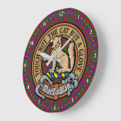 Grande Horloge Ronde Clan MacGowan Crest sur Tartan (Angle)
