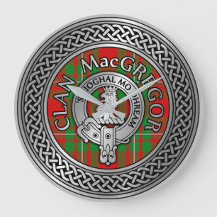 Grande Horloge Ronde Clan MacGregor Crest & Tartan Knot