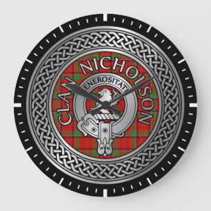 Grande Horloge Ronde Clan Nicholson Crest & Tartan Knot