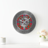 Grande Horloge Ronde Clan Sinclair Crest et Tartan Knot (Maison)