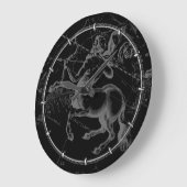 Grande Horloge Ronde Classe de constellation du Sagittaire Gravure élég (Angle)