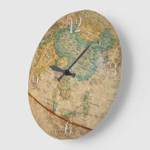 Grande Horloge Ronde Classic Geographical Globe Artwork (Angle)