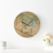 Grande Horloge Ronde Classic Geographical Globe Artwork (Maison)