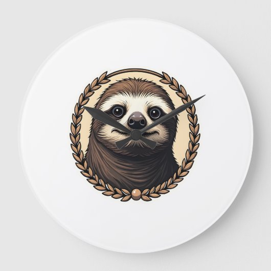 Grande Horloge Ronde Classic Sloth Engraving Nature Shirt (1) (Recto)