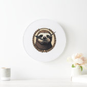 Grande Horloge Ronde Classic Sloth Engraving Nature Shirt (1) (Maison)
