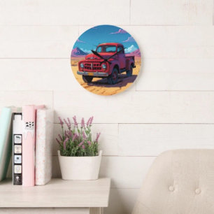 Grande Horloge Ronde Classique camionnette américaine 