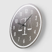 Grande Horloge Ronde Classy Scales of Justice | Graphic Metallic (Angle)
