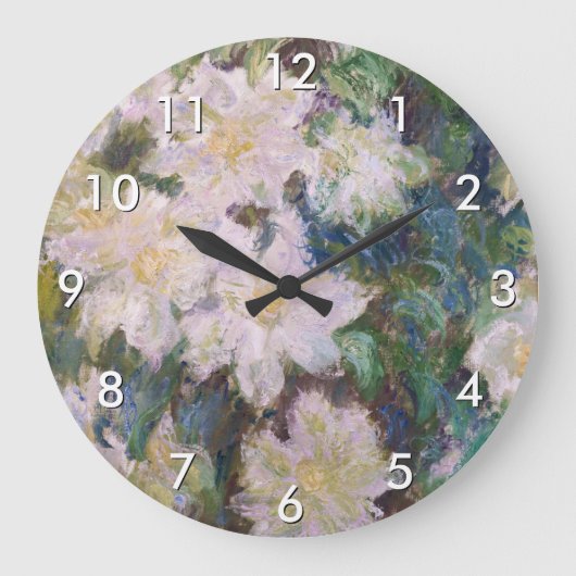 Grande Horloge Ronde Claude Monet - Clematis blanc (Recto)