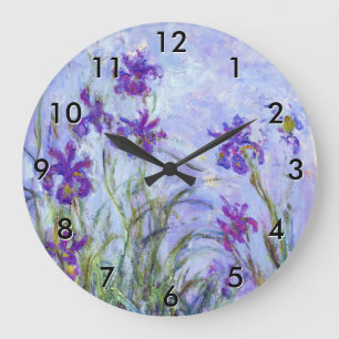 Grande Horloge Ronde Claude Monet - Iris mauves / Lilac Irises