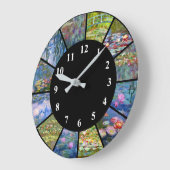 Grande Horloge Ronde Claude Monet Wall Clock Water Lys Peintures Art (Angle)