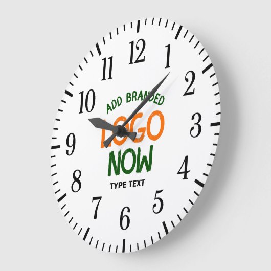 GRANDE HORLOGE RONDE CLIENT SIMPLE CONTEMPORAIN PROPRE BLANC MODE (Angle)