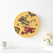 Grande Horloge Ronde Clock biplanes (Maison)