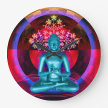 Clock Bleu Bouddha