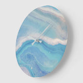 Grande Horloge Ronde Clock bleu ocean (Angle)