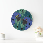 Grande Horloge Ronde Clock bleu parrot (Maison)