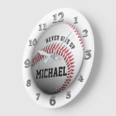 Grande Horloge Ronde Clock de baseball (Angle)