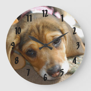 Grande Horloge Ronde Clock de Beagle Puppy