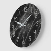 Grande Horloge Ronde Clock de Black Marble (Angle)