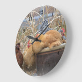 Grande Horloge Ronde Clock de Chicken (Angle)