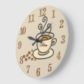 Grande Horloge Ronde Clock de coffee time (Angle)
