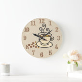 Grande Horloge Ronde Clock de coffee time (Maison)