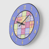 Grande Horloge Ronde Clock de Country Quilt (Angle)