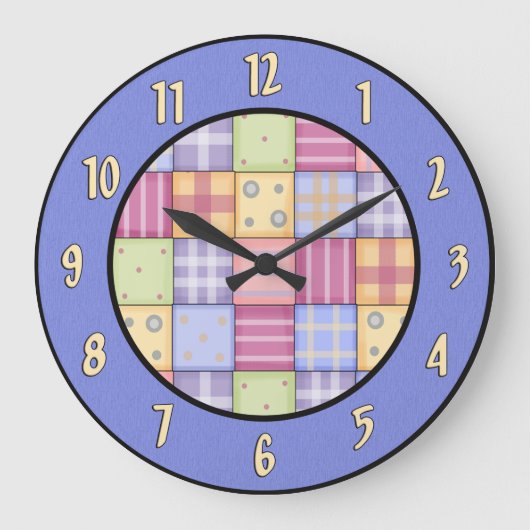 Grande Horloge Ronde Clock de Country Quilt (Recto)