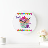Grande Horloge Ronde Clock de Cupcake Hearts (Maison)