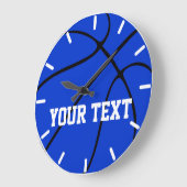 Grande Horloge Ronde Clock de Custom Blue (Angle)