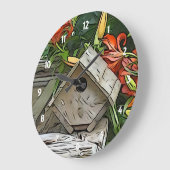 Grande Horloge Ronde Clock de Garden Birdhouse (Angle)