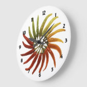 Grande Horloge Ronde Clock de Hot Peppers (Angle)