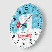 Grande Horloge Ronde Clock de Laundry Room (Angle)