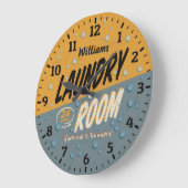 Grande Horloge Ronde Clock de Laundry Room (Angle)