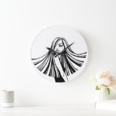 Grande Horloge Ronde Clock de Long Haired Beauty (Maison)
