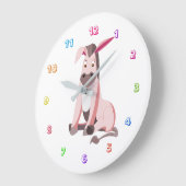 Grande Horloge Ronde Clock de Petit Rose (Angle)