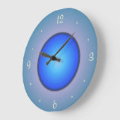 Grande Horloge Ronde Clock de Round Blue (Angle)