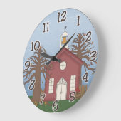 Grande Horloge Ronde Clock de Schoolhouse (Angle)