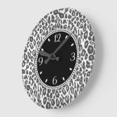 Grande Horloge Ronde Clock de Snow Leopard (Angle)
