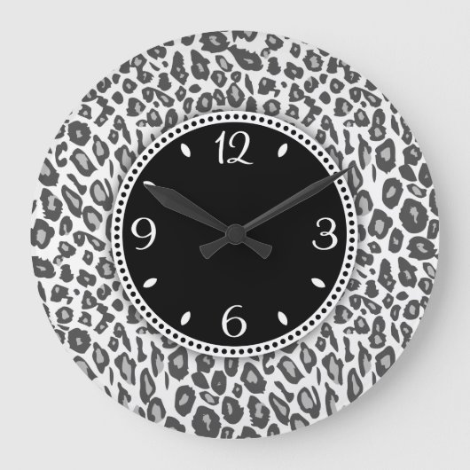 Grande Horloge Ronde Clock de Snow Leopard (Recto)