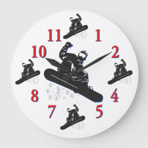 Grande Horloge Ronde Clock de snowboard